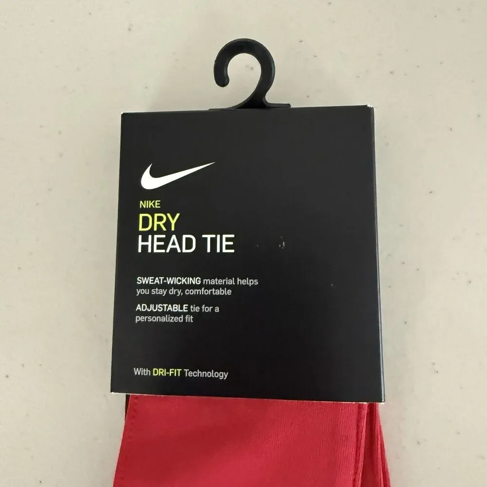 NWT Nike Dri-FIT Head Tie Red Adjustable Sweat Wicking Athletic Headband